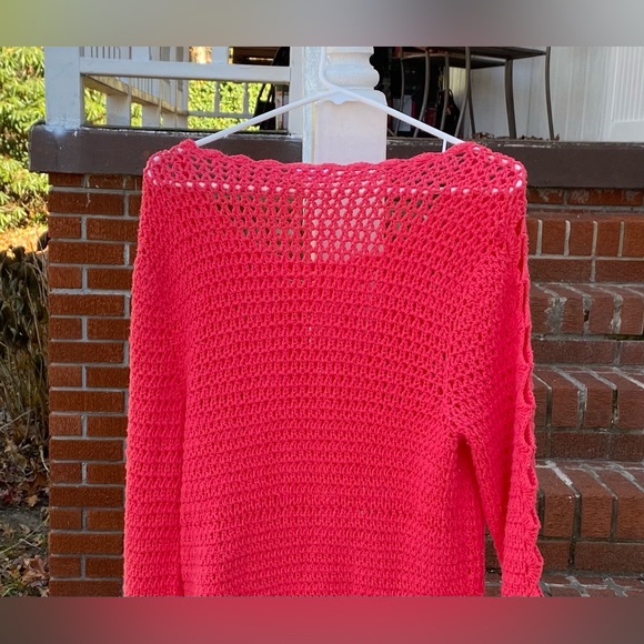 Westport Croqueted Sweater Long Sleeve W/ Open Scalloping On Sleeves Size Large - Picture 7 of 16